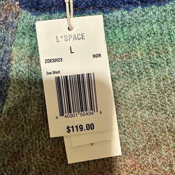 L*Space Women’s Size Large Zoé Sweater Knit Ombre Shorts NWT - Picture 9 of 10